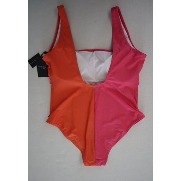 Tommy Hilfiger Women's Sz 16 Dahlia Multi Colorblock One-Piece Swimsuit $98+ - Picture 2 of 10